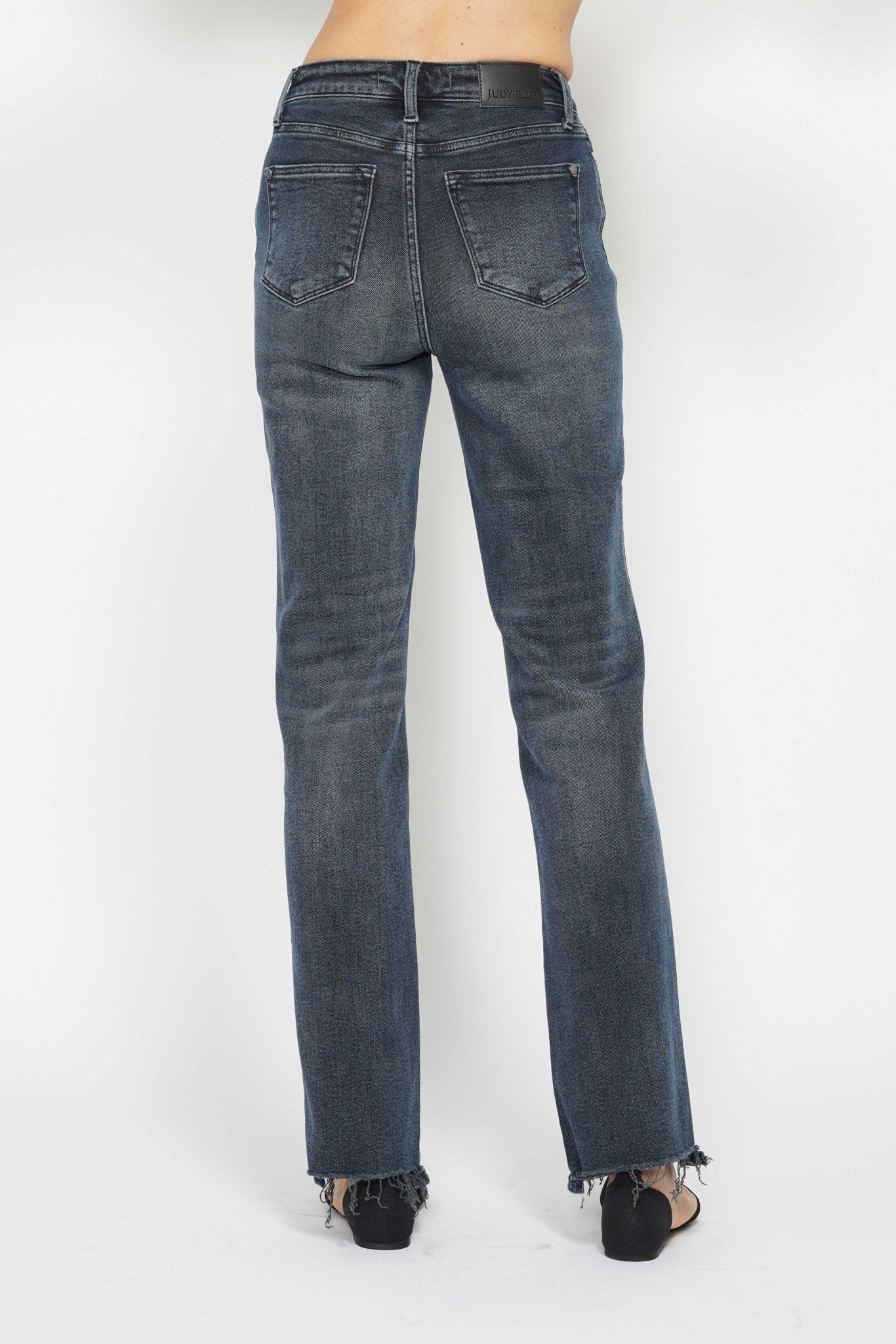 Judy Blue Jeans (NP) - High Rise Button Fly Hem Distressed - Nikki and Co Boutique