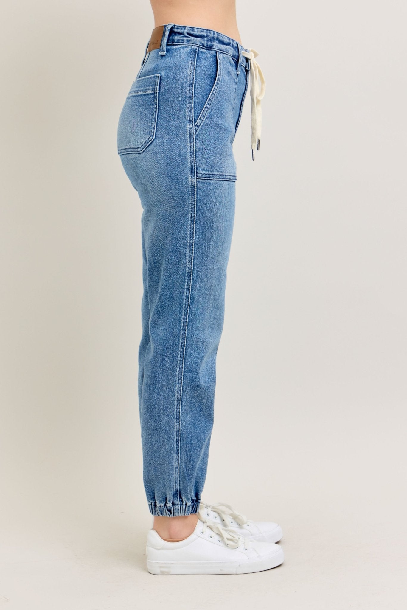 Judy Blue Jeans (NP) - High Waisted Denim Joggers - blue - Nikki and Co Boutique