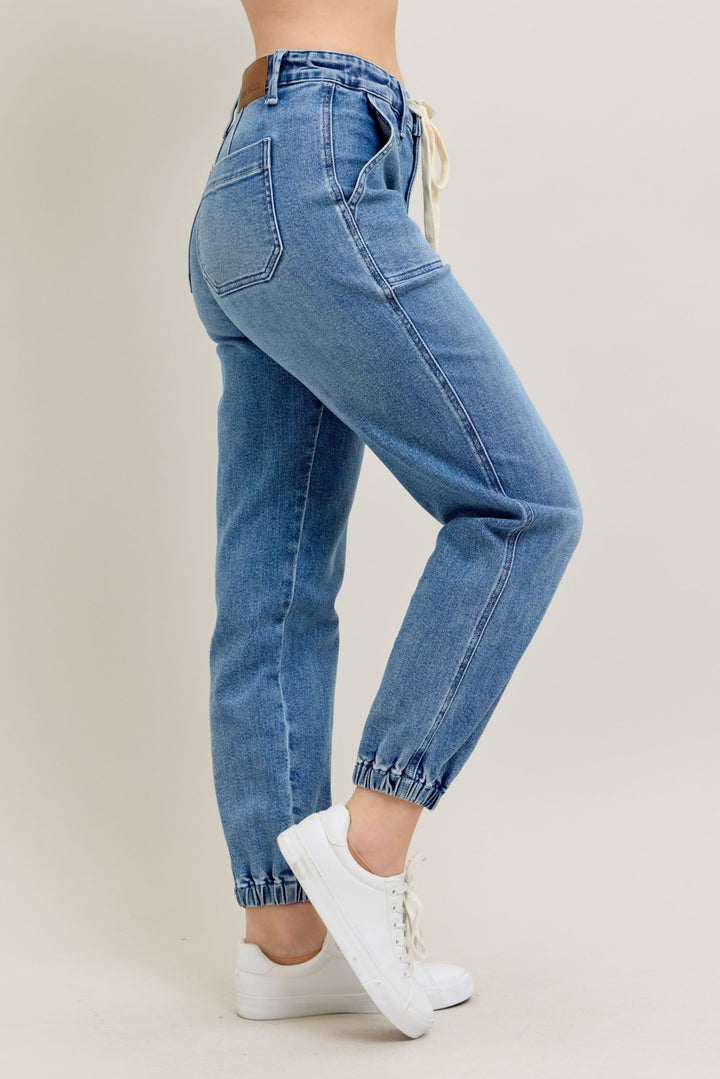 Judy Blue Jeans (NP) - High Waisted Denim Joggers - blue | Nikki &amp; Co. Boutique