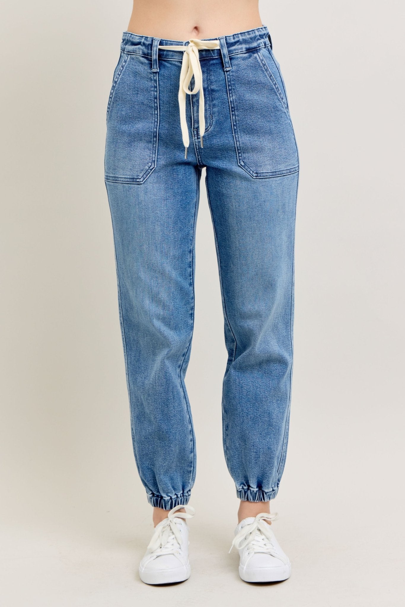 Judy Blue Jeans (NP) - High Waisted Denim Joggers - blue - Nikki and Co Boutique