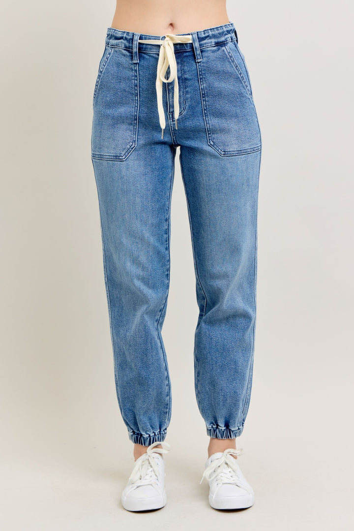 Judy Blue Jeans (NP) - High Waisted Denim Joggers - blue | Nikki &amp; Co. Boutique
