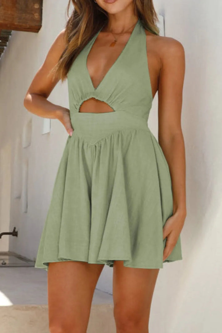 Cutout Halter Neck Mini Dress | Nikki &amp; Co. Boutique