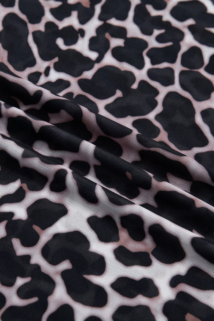 Leopard Print Sheer Mesh Short Sleeve Top - Nikki &amp; Co. Boutique