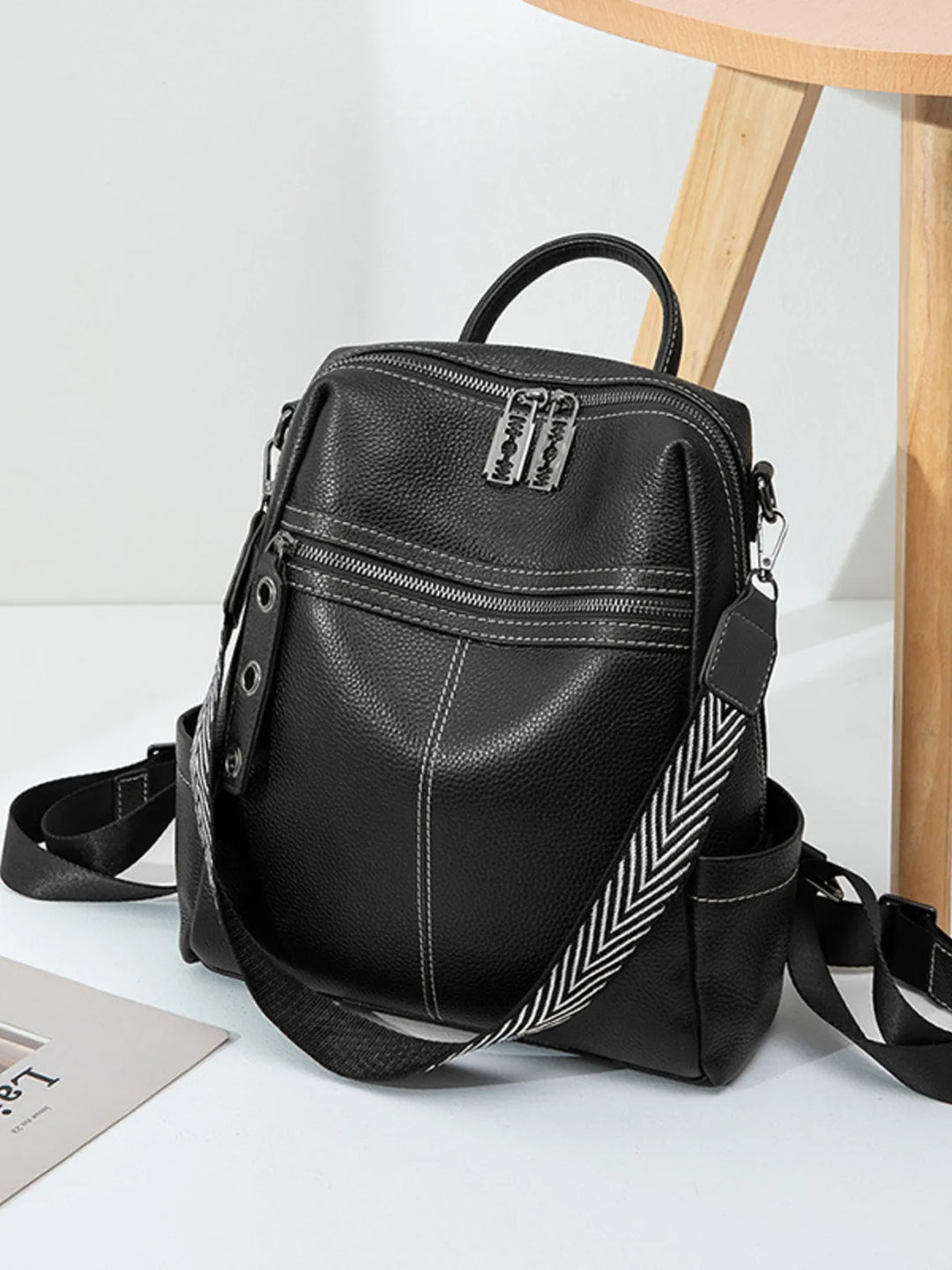 Leather Multi - Compartment Backpack Bag - Nikki &amp; Co. Boutique