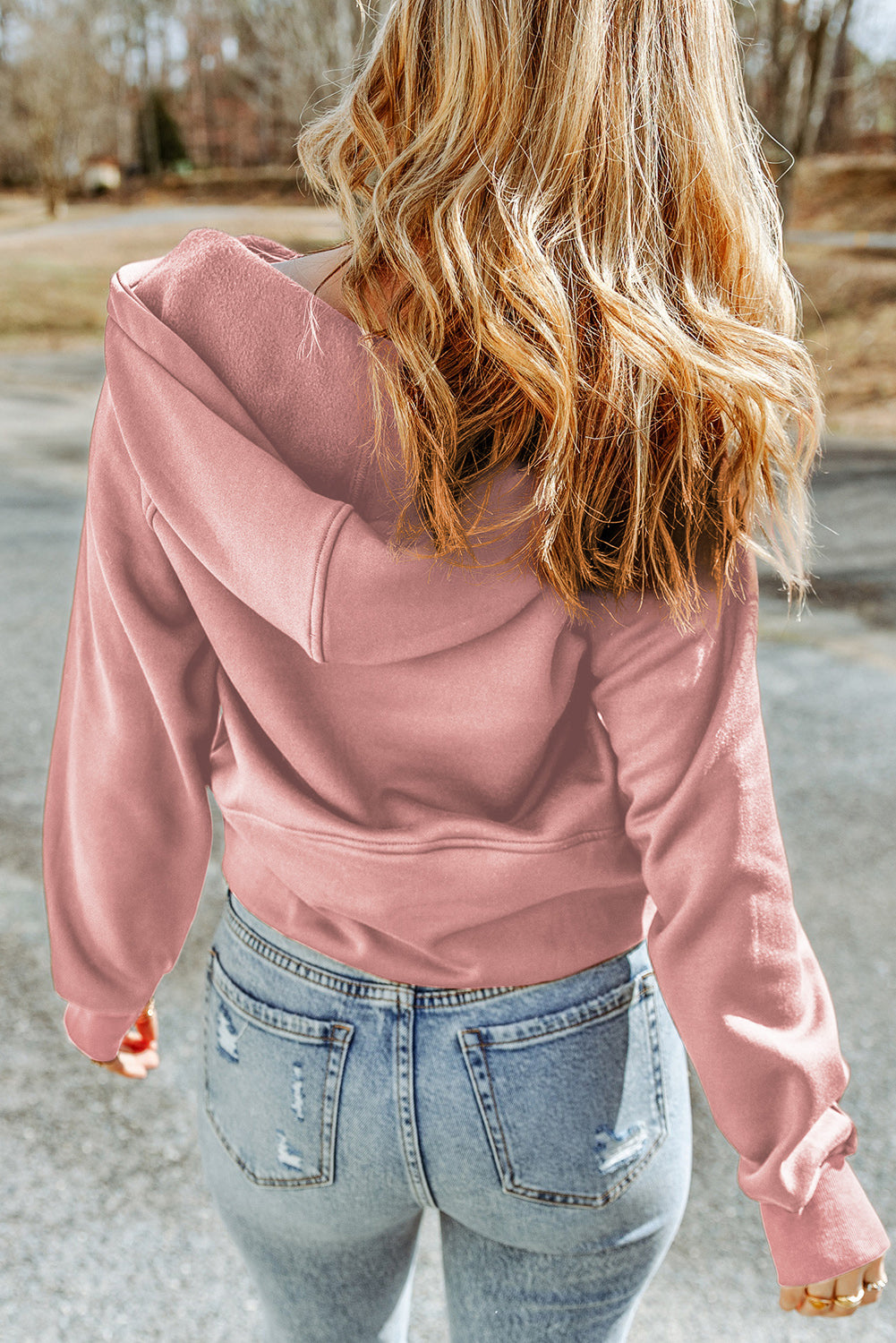 Half-Zip Thumbhole Sleeve Hoodie | Nikki &amp; Co. Boutique