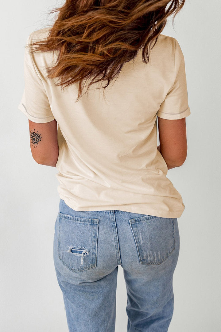 Letter Graphic Round Neck T-Shirt | Nikki &amp; Co. Boutique