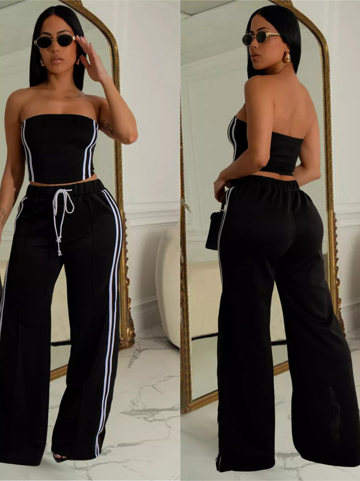 Sleeveless Tube Top and Wide Leg Pants Set - Nikki &amp; Co. Boutique