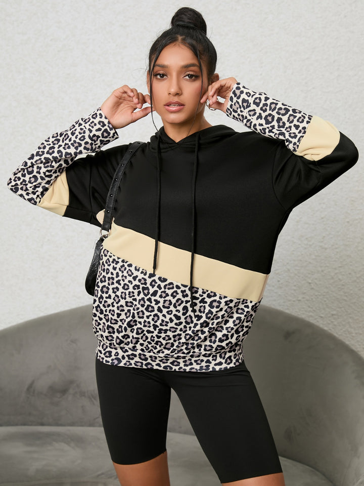 Leopard Color Block Hoodie | Nikki &amp; Co. Boutique