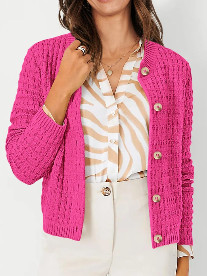 Textured Knit Button - Front Cardigan - Nikki &amp; Co. Boutique