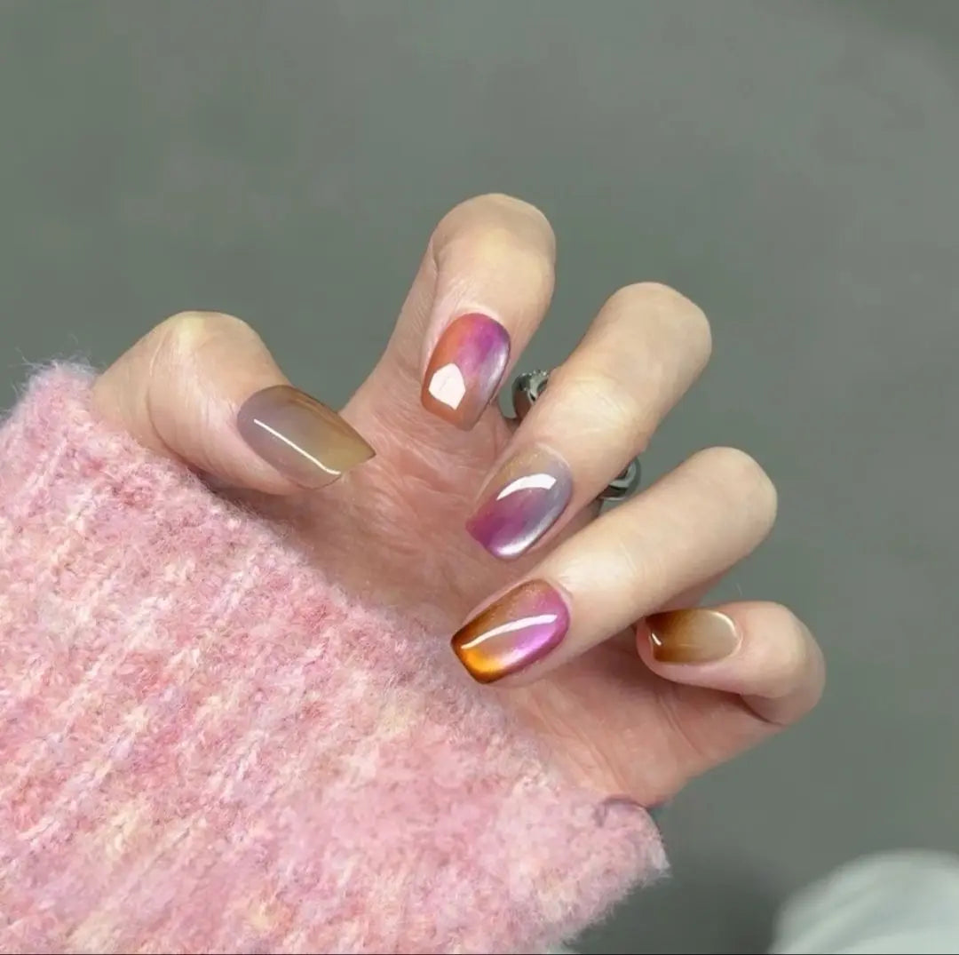 10 PCS Handmade Wearable Nails Kit with Adhesive, Removable False Nails, Nail Decor Art