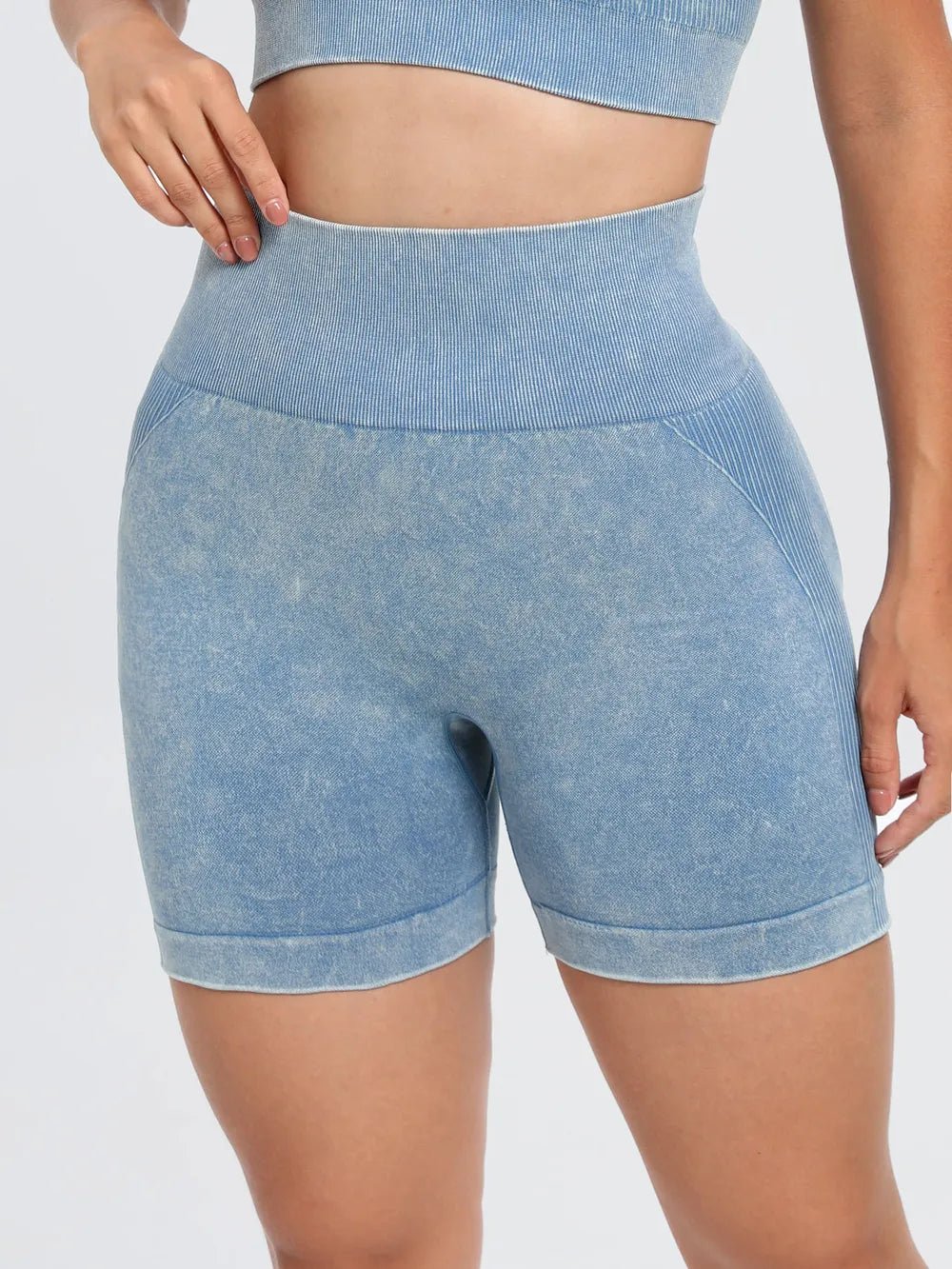 Washed High Waist Active Shorts - Nikki and Co Boutique