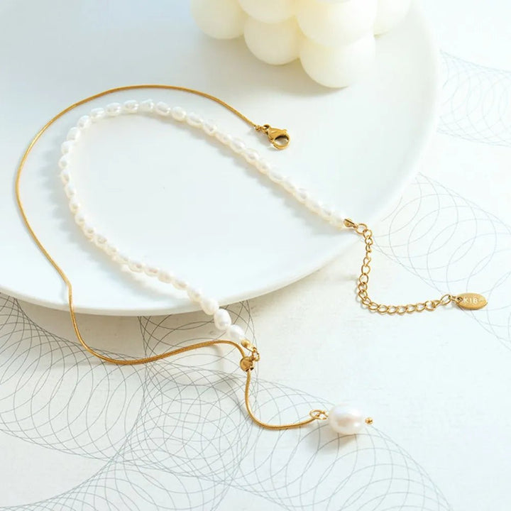 18K Gold - Plated Pearl Necklace - Nikki &amp; Co. Boutique