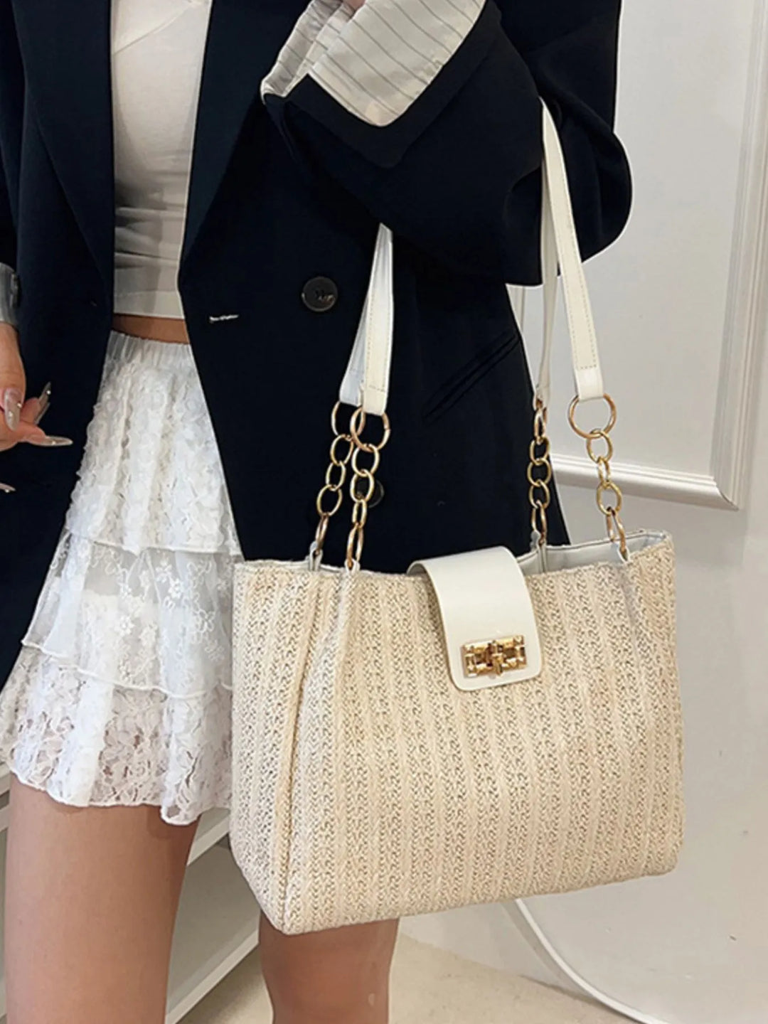 Woven Straw Shoulder Bag - Nikki &amp; Co. Boutique