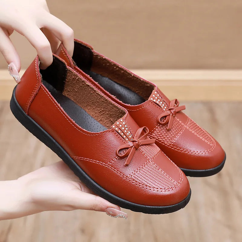 Cheap Shoes Women Leather Flats Female Flats Spring Shoes Classic Women's Loafers Casual Leather Shoes