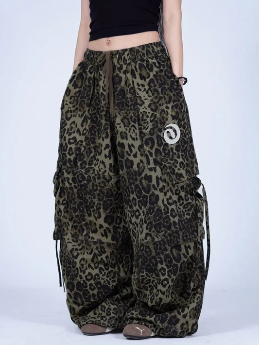 Original snake print handsome street American retro new street dance oversized loose sweatpants overalls women