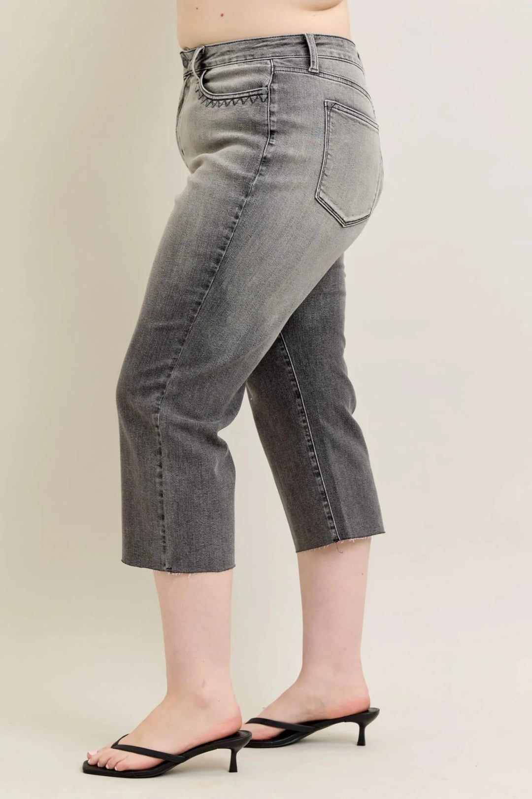 Judy Blue Full Size Wide Leg Capris Jeans Plus Size - Nikki &amp; Co. Boutique