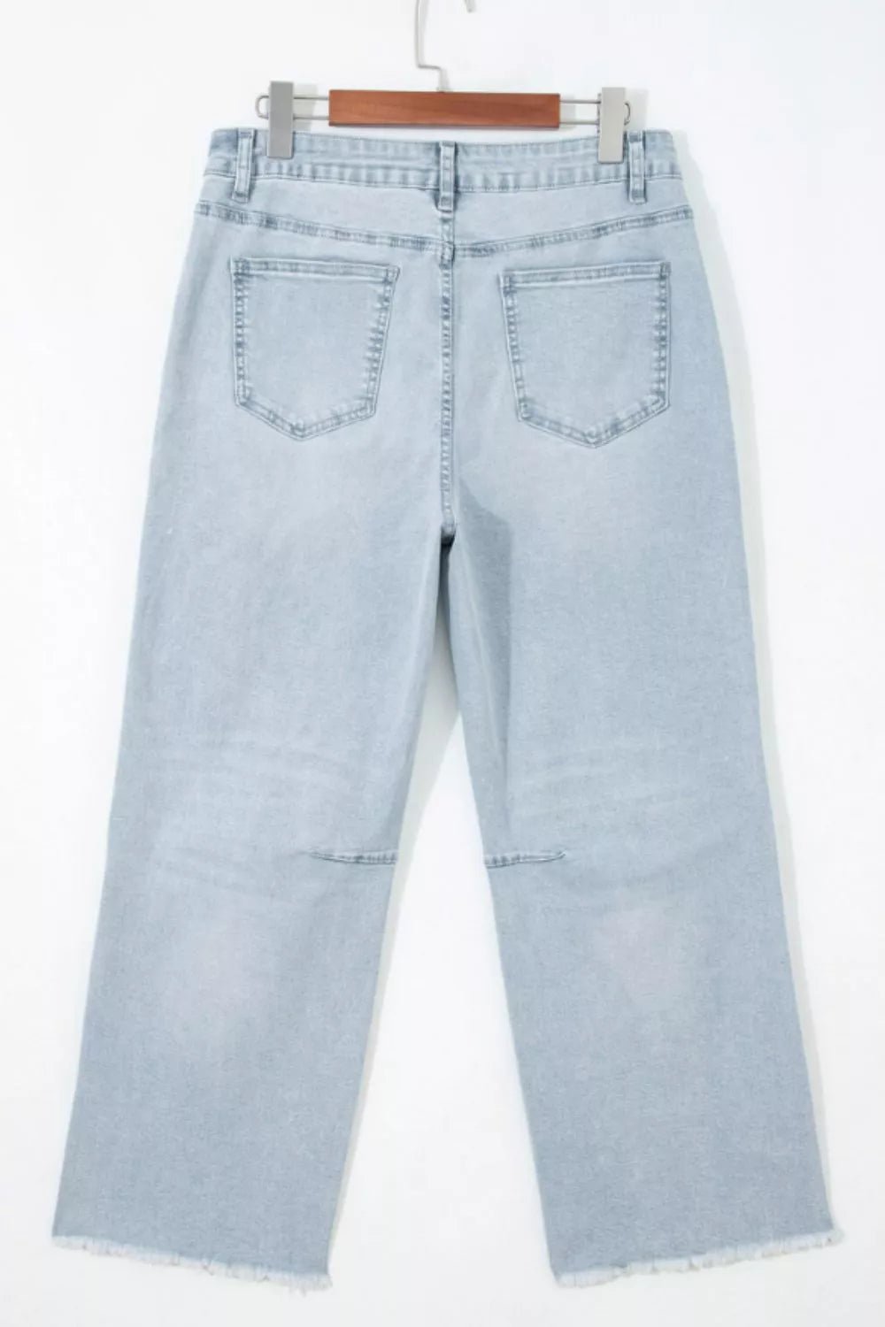 Star - Embellished Cropped Jeans in Light Blue - Nikki &amp; Co. Boutique