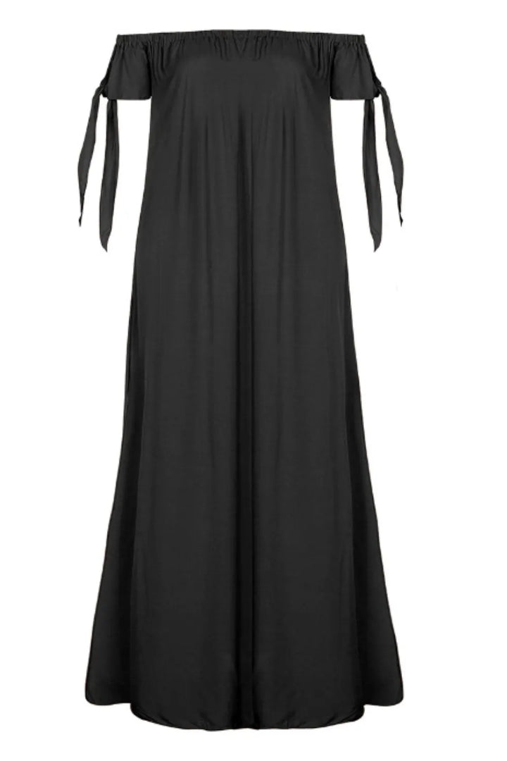 Slit Off Shoulder Shorts Sleeve Midi Dress | Nikki &amp; Co. Boutique