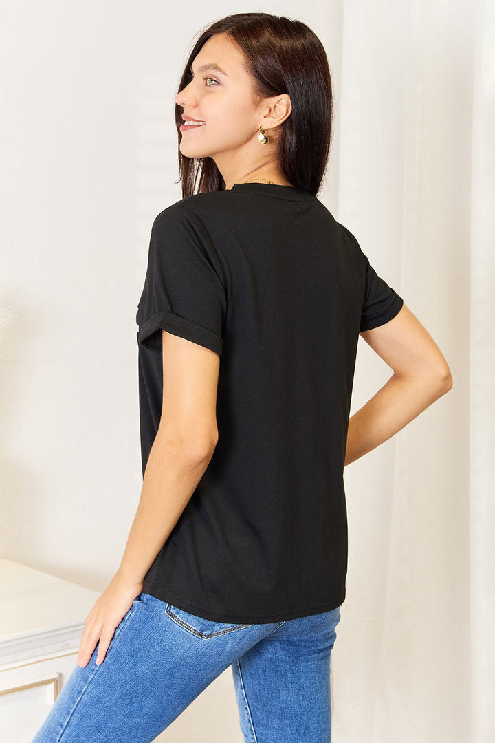 Simply Love Slogan Graphic Cuffed Sleeve T-Shirt | Nikki &amp; Co. Boutique