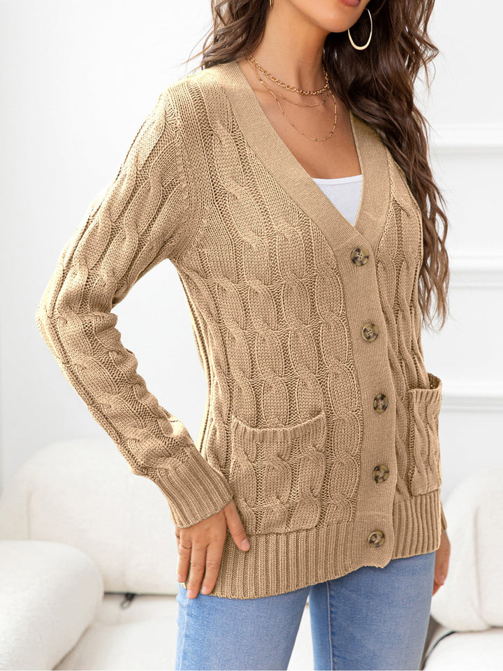 Button Down Cable-Knit Cardigan | Nikki &amp; Co. Boutique