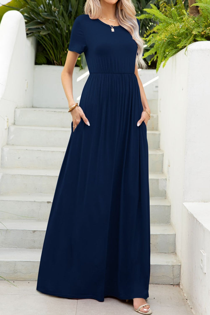Round Neck Maxi Tees Dress with Pockets | Nikki &amp; Co. Boutique