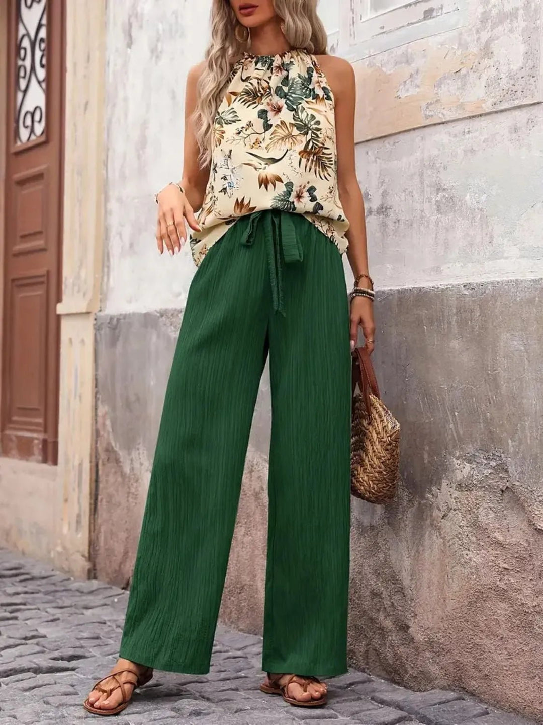 Printed Tank Tops and Wide Leg Pants Sets | Nikki &amp; Co. Boutique