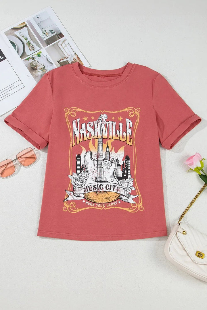 Mineral Nashville Music City Graphic Retro T-Shirt - Nikki &amp; Co. Boutique