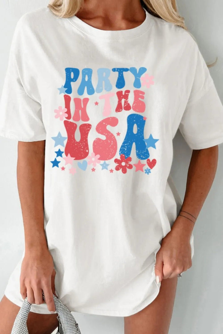 PARTY IN THE USA Graphic Oversized Tees | Nikki &amp; Co. Boutique