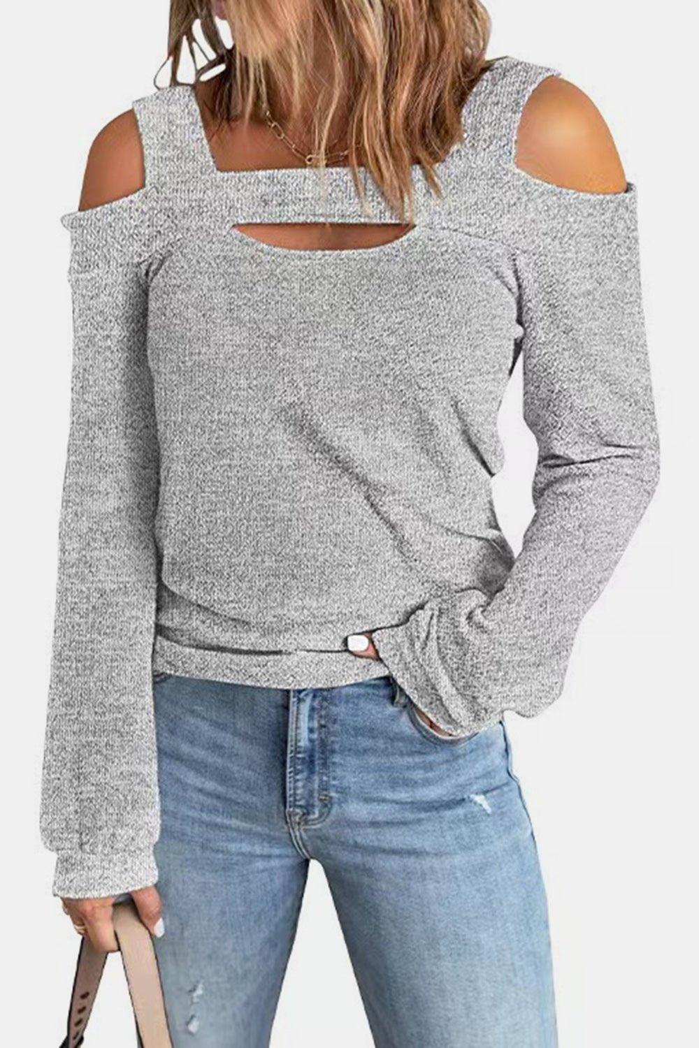 Full Size Cutout Cold Shoulder Blouse | Nikki &amp; Co. Boutique