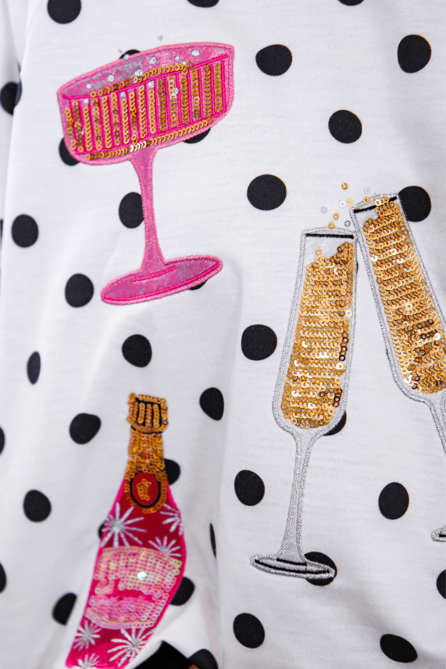 Jess Lea - Polka Dot Cheers Terry Pullover (Pre-order) - Nikki &amp; Co. Boutique