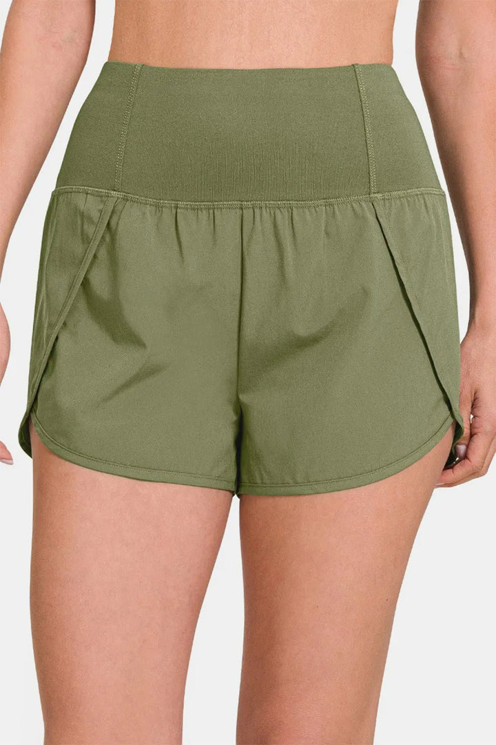 Zenana High-Waisted Zippered Back Pocket Active Shorts | Nikki &amp; Co. Boutique