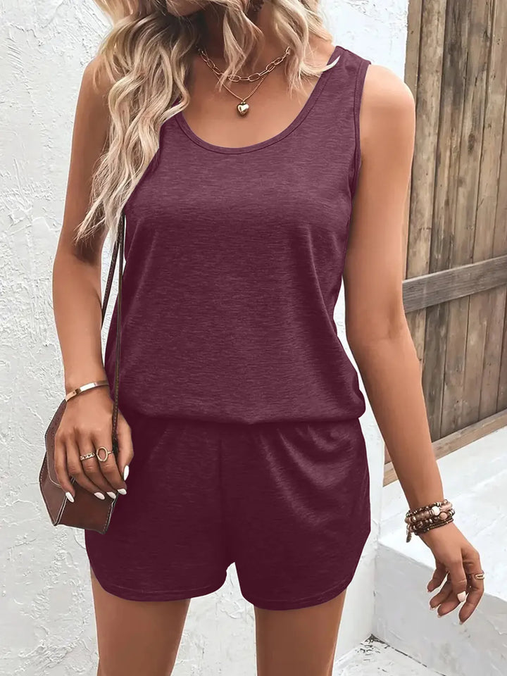 Casual Wide Strap Tank Top and Shorts Set - Nikki &amp; Co. Boutique