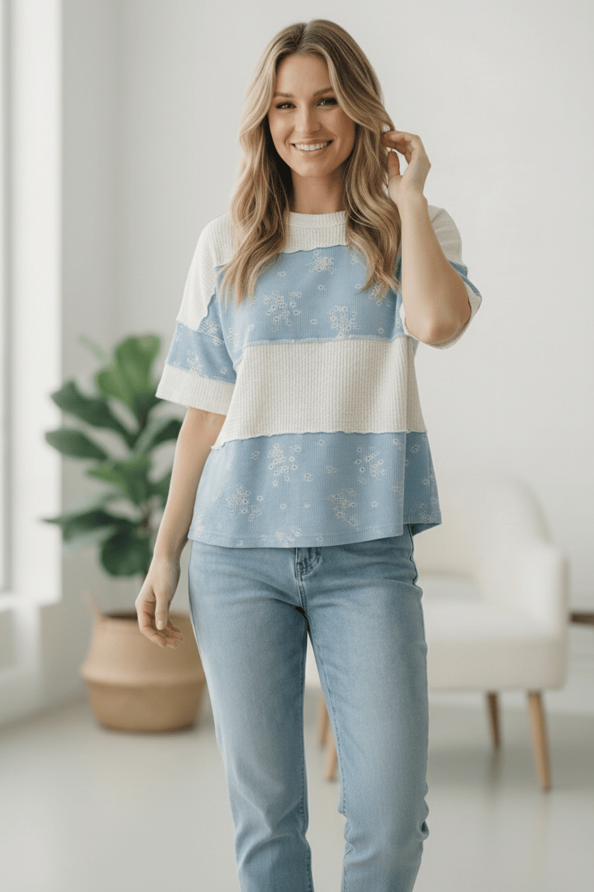 Violets are Blue Colorblock Tops | Nikki &amp; Co. Boutique