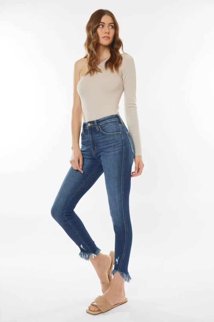 Kancan Raw Hem High Waist Cropped Jeans - Nikki &amp; Co. Boutique