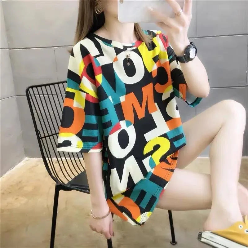 Plus Size Women's Clothing Short Sleeve T-shirt