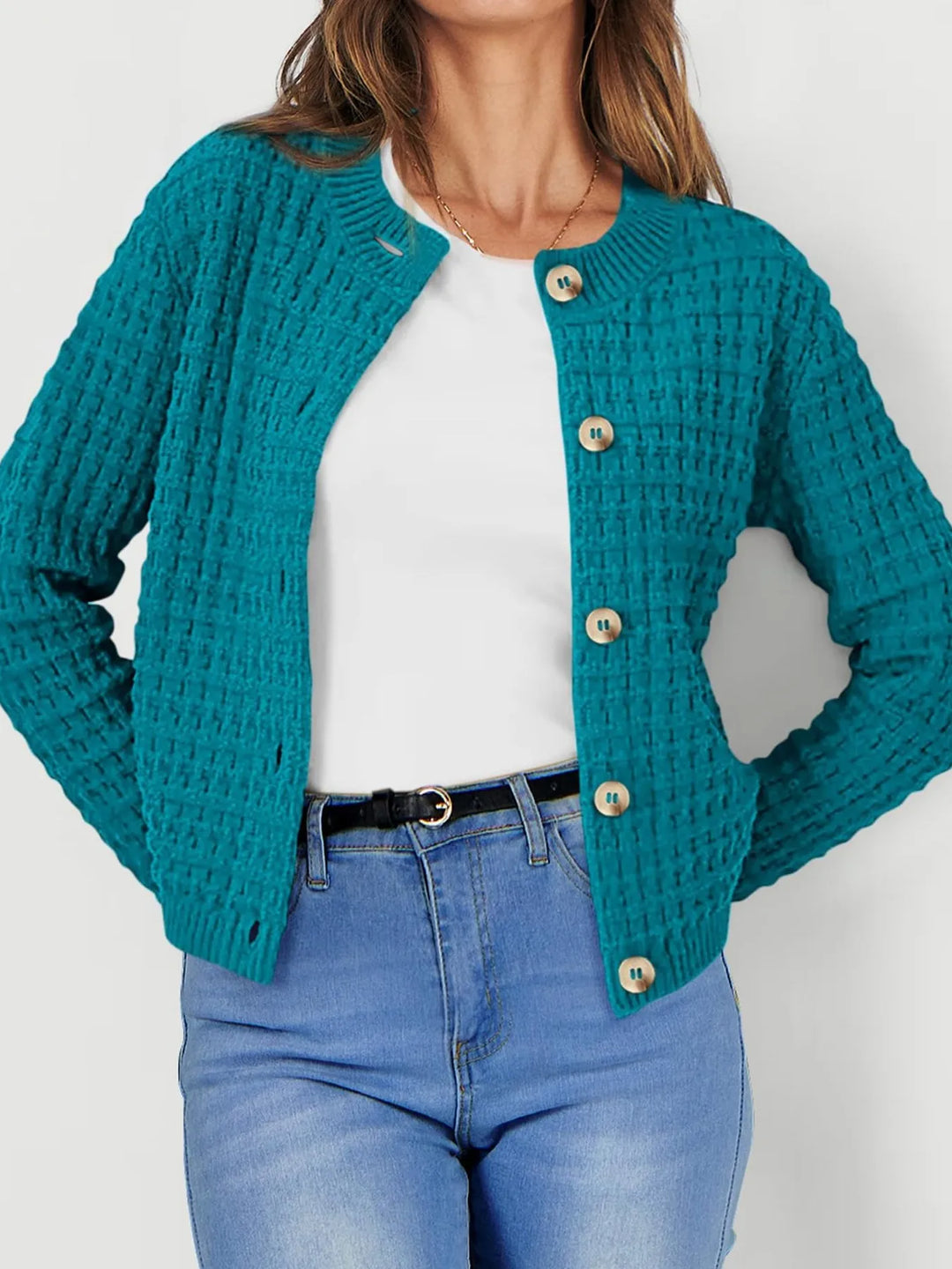 Textured Knit Button - Front Cardigan - Nikki &amp; Co. Boutique