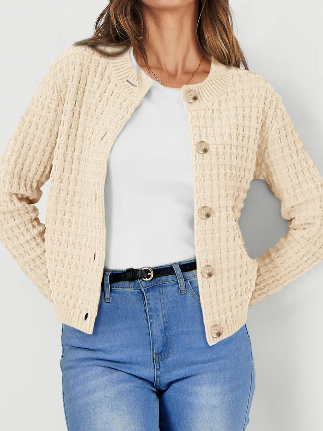 Textured Knit Button - Front Cardigan - Nikki &amp; Co. Boutique