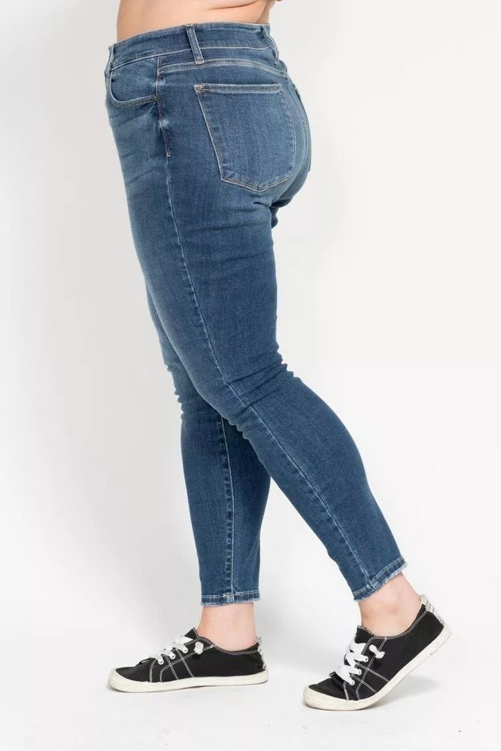 Judy Blue Full Size High Rise Button Fly Skinny Jeans Plus Size - Nikki &amp; Co. Boutique