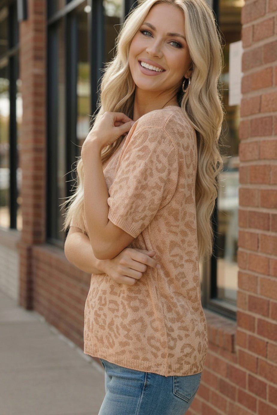 Blush Safari Knit Tees | Nikki &amp; Co. Boutique