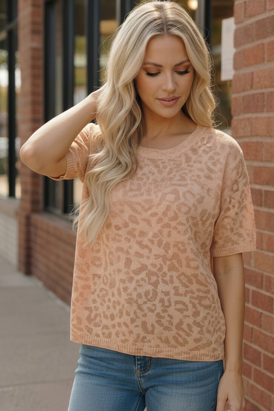Blush Safari Knit Tees | Nikki &amp; Co. Boutique