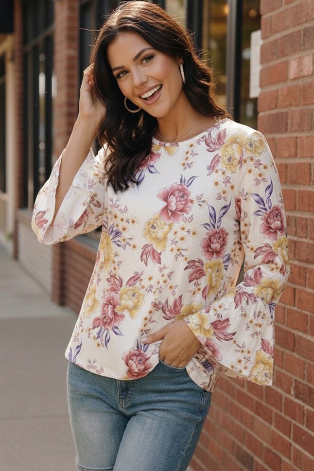 Blossom Lane Bell Sleeve Top - Nikki &amp; Co. Boutique