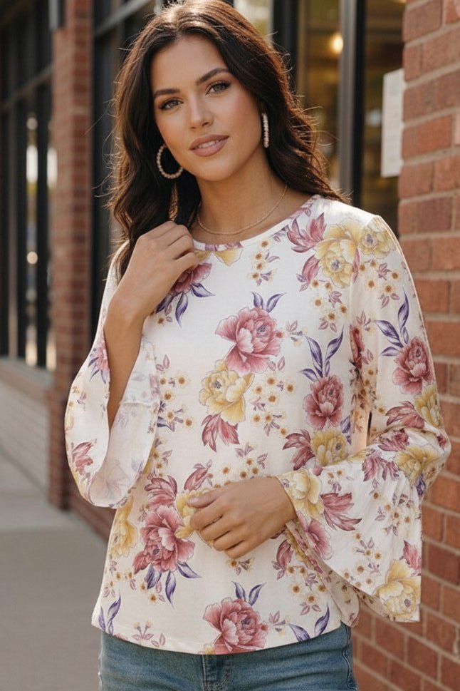 Blossom Lane Bell Sleeve Top - Nikki &amp; Co. Boutique