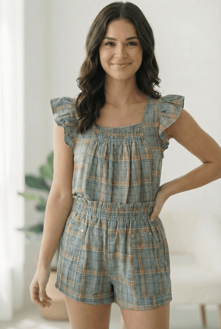 A Country Weekend Blue Plaid Set | Nikki &amp; Co. Boutique