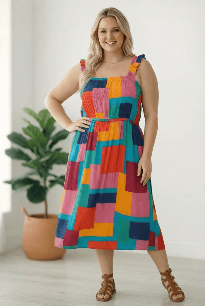 Pop Art Patchwork Midi Dress | Nikki &amp; Co. Boutique