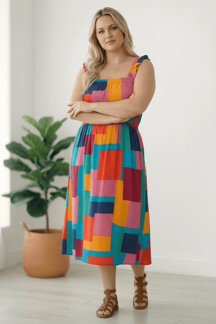 Pop Art Patchwork Midi Dress | Nikki &amp; Co. Boutique