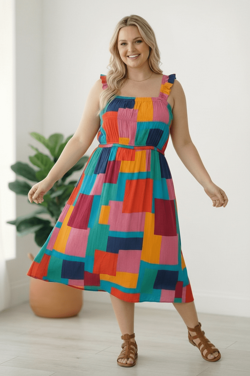Pop Art Patchwork Midi Dress | Nikki &amp; Co. Boutique