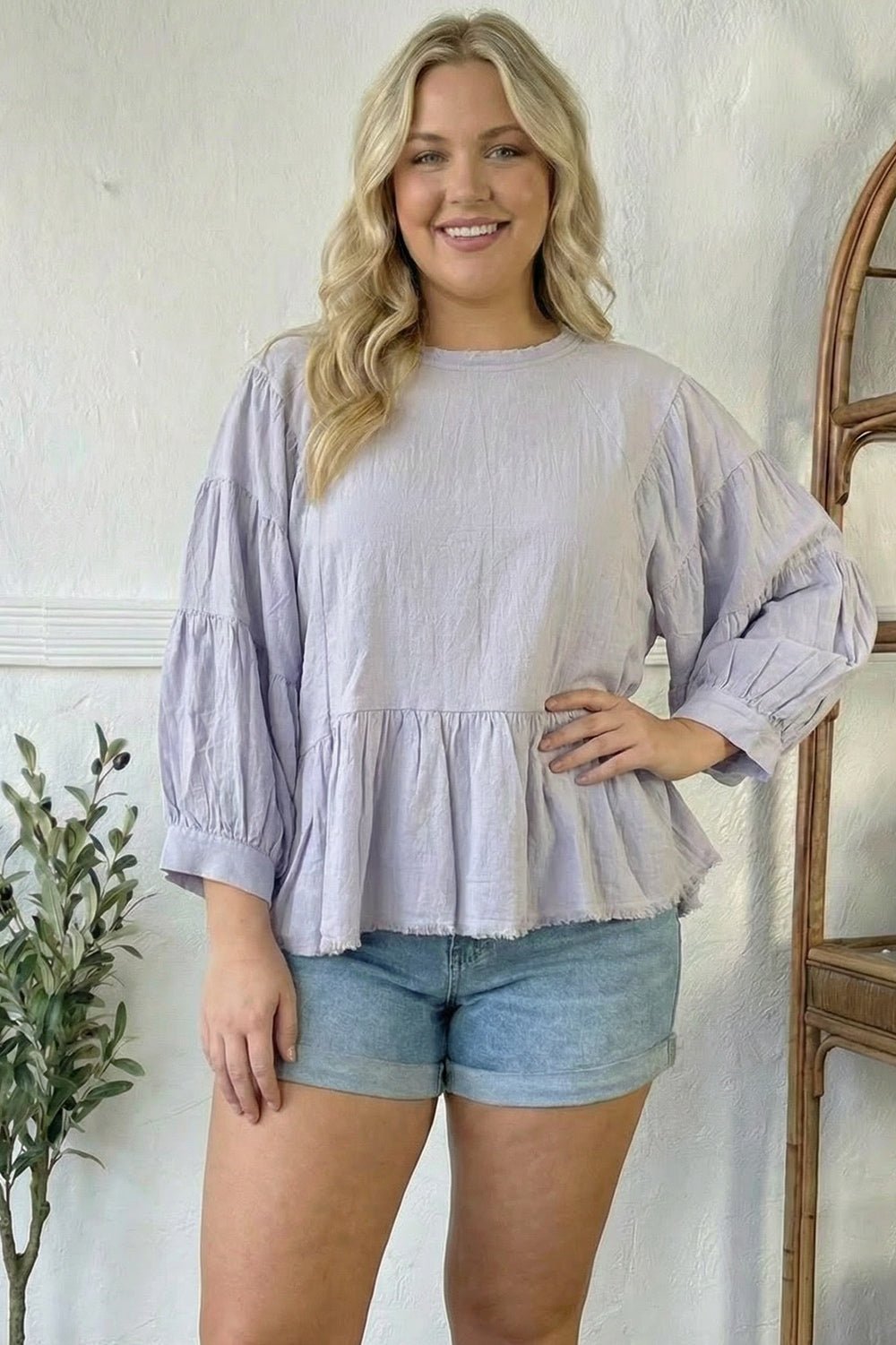 With Gentle Grace Lavender Cotton Blouse | Nikki &amp; Co. Boutique
