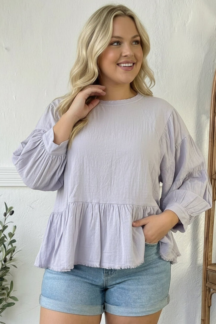 With Gentle Grace Lavender Cotton Blouse | Nikki &amp; Co. Boutique