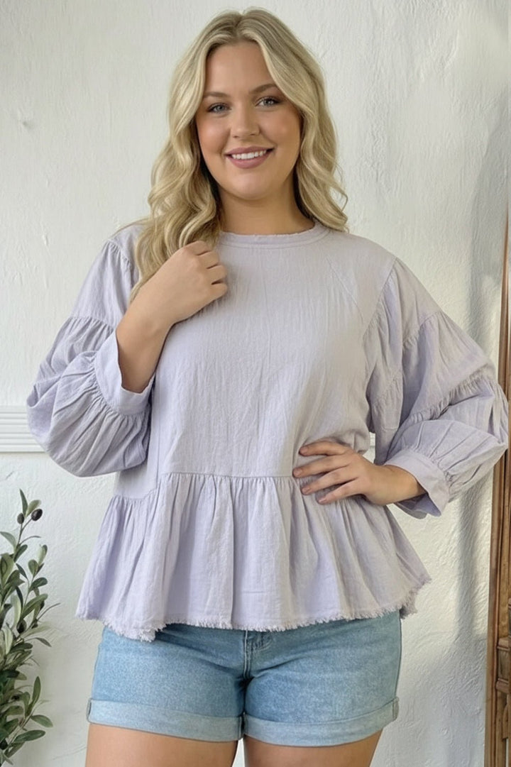 With Gentle Grace Lavender Cotton Blouse | Nikki &amp; Co. Boutique