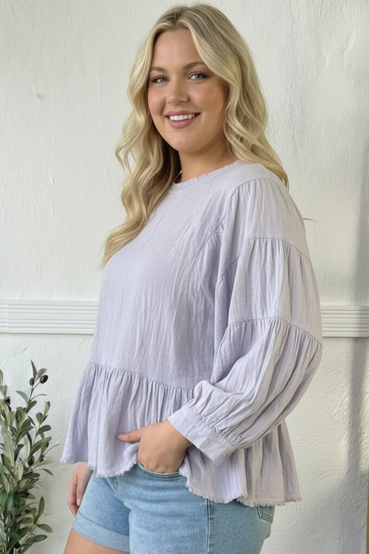 With Gentle Grace Lavender Cotton Blouse | Nikki &amp; Co. Boutique